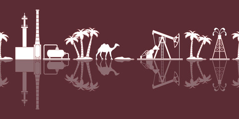 Oil industry vector seamless pattern.