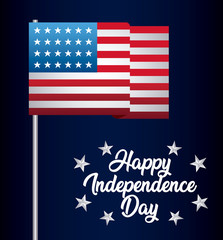 happy independence day card with flag