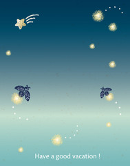 Summer greetings design of firefly, illustration