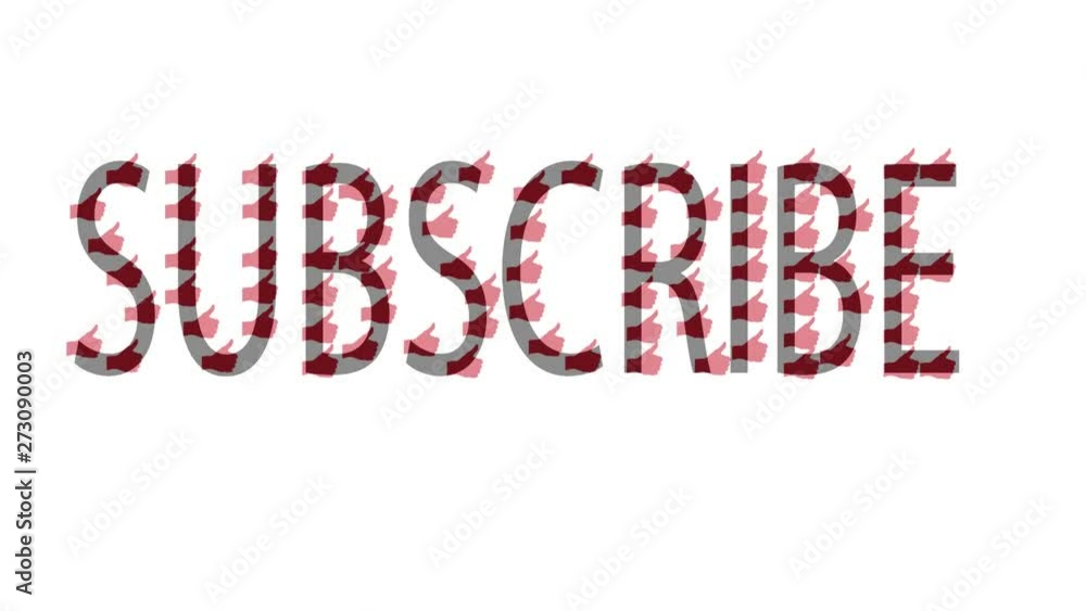 Aufkleber subscribe text animation with hands up of like.