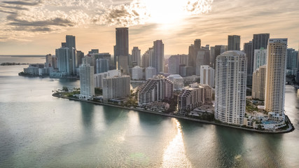Obraz na płótnie Canvas Aerial View of Brikell Key Miami 