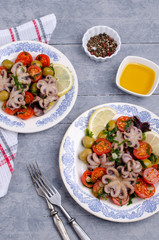 Salad with octopus
