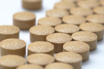 pills on white background