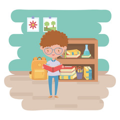 Boy kid of school design