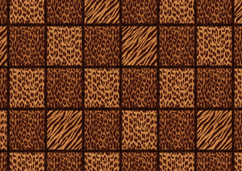 アニマル柄　チェック seamless animal skin fabric pattern texture