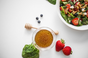 Fresh Strawberry Spinach Salad with Honey Balsamic Dressing 