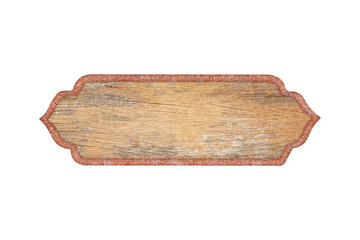 empty wooden sign on white background