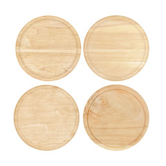 round wooden kitchen board with a white background