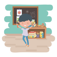 Boy kid of school design