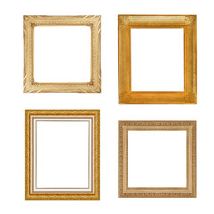 collection of antique frame isolated on  white background