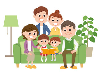 三世代家族　ソファ