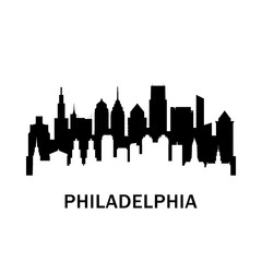 Philadelphia city skyline. Negative space city silhouette. Vector illustration.