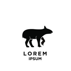 tapir logo icon silhouette vector - obrazy, fototapety, plakaty