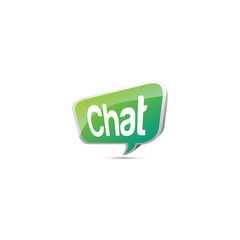 Volumetric green speech bubble with minus symbol. Glossy comics speech bubble with minus symbol isolated on white background. 3D Illustration. example text is chat