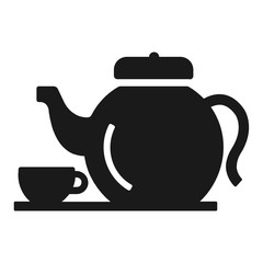 Tea pot set icon 