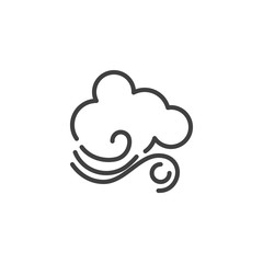 Wind cloud line icon. linear style sign for mobile concept and web design. Windy and cloudy weather outline vector icon. Forecast symbol, logo illustration. Vector graphics