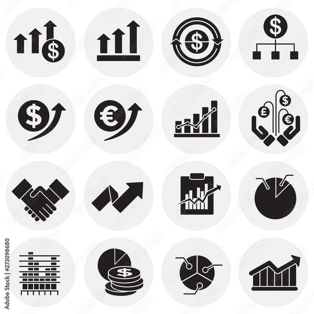 Poster business related icons set on background for graphic and web design. simple illustration. internet c