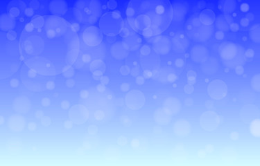 Bokeh on the blue background. Vector blur abstract texture with lot of bubble