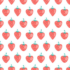 vector seamless pattern with strawberry