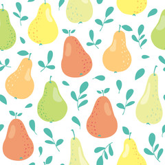 vector seamless pattern with pears