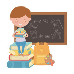 Boy kid of school design