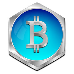 Bitcoin button - 3D illustration