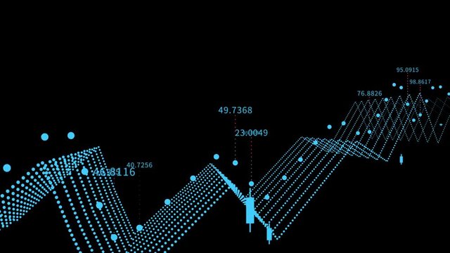 4k Financial data and diagrams showing a steady increase in profits,growing charts and flowing counters of numbers,Economy background,Business digital Data trend hud Graph,Stock Market.