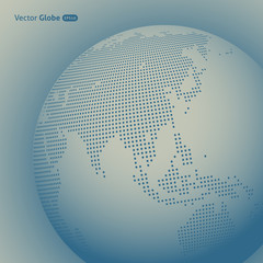 Vector abstract dotted globe, Central heating views over East Asia © Sergey Kolesov
