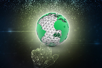 3d illustration Network community concept . Mixed media