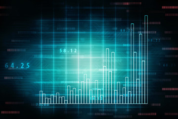 2d rendering Stock market online business concept. business Graph 
