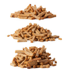 Rye Bread crackers. Isolated on white background