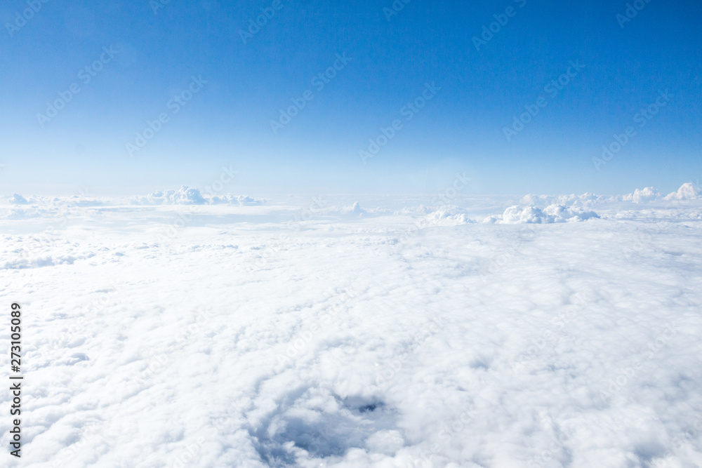 Poster clouds and sky from airplane window view