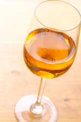 Glass of Chardonnay White Wine Close Up