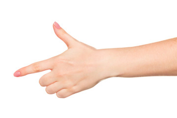 Close up Hand and arm on white background With clipping path