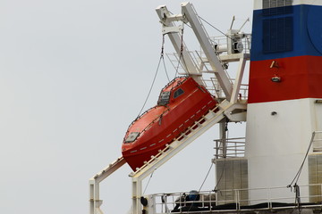 Lifeboat on the stern of tanker ship. © Nick Kashenko