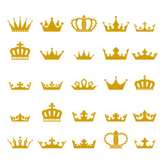 Crown icon set heraldic symbol vector illustration. - 273106013