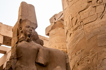 Anscient Temple of Karnak in Luxor - Archology Ruine Thebes Egypt beside the nile river