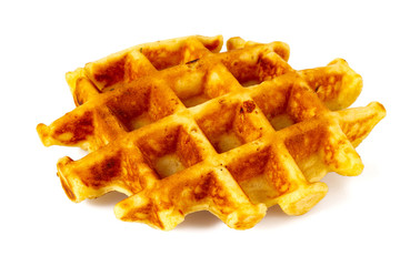 belgian waffles isolated on white