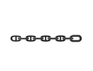 Fototapeta premium 3d rendering of a heavy metal chain isolated on white studio background
