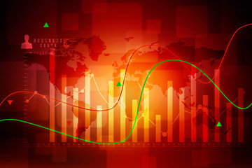 2d rendering Stock market online business concept. business Graph 
