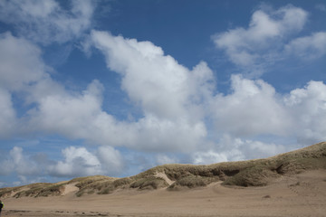 Fototapeta na wymiar Dunes and beach Dutch Northsea coast. Julianadorp Netherlands