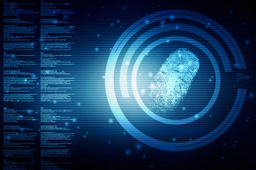 Fingerprint Scanning Technology Concept 2d Illustration