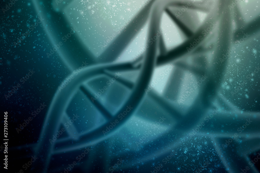 Poster 3d render of dna structure, abstract background