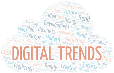 Digital Trends word cloud. Wordcloud made with text only.