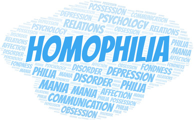 Homophilia word cloud. Type of Philia.