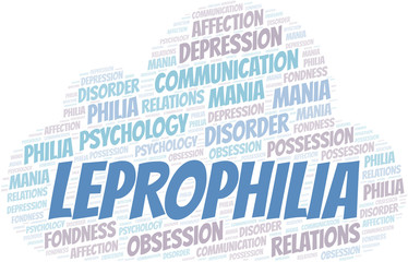 Leprophilia word cloud. Type of Philia.