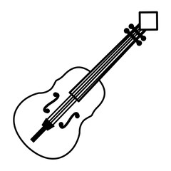 Fototapeta na wymiar fiddle instrument music festival on white background