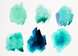 Color palette of watercolor stains