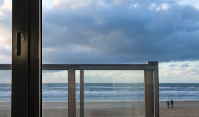 Dutch coast. Northsea. Clouds and sky.Beach