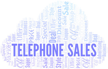 Telephone Sales Word Cloud. Wordcloud Made With Text.